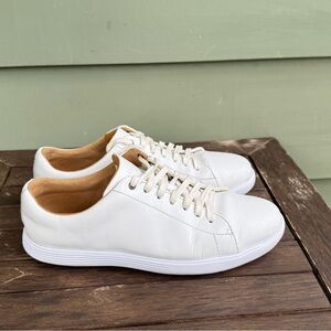 Ladies Cole Haan Off White Leather Sneakers